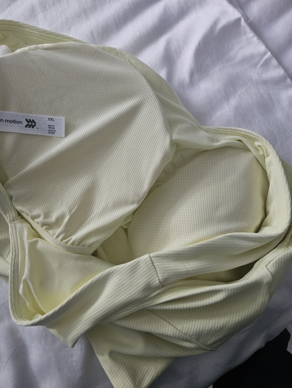 NWOT Light Yellow Ribbed Sports Bra - Picture 4 of 6